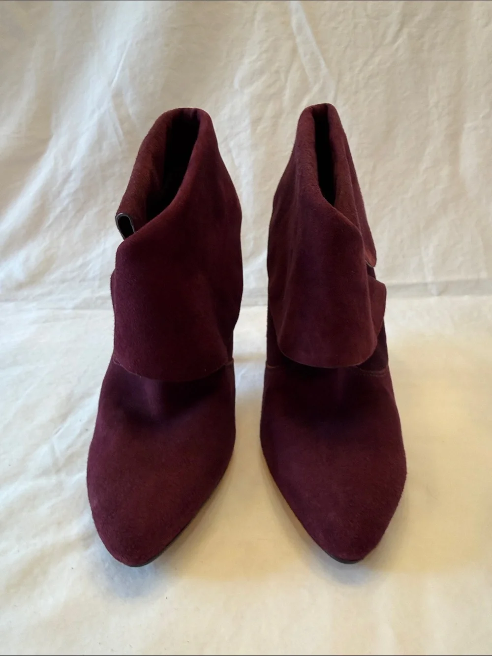 Via Spiga Women's Fold-Over Ankle Boots in Burgundy